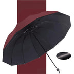 Paraguas plegable grande con 12 varillas resistentes al viento