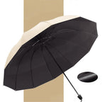 Paraguas plegable grande con 12 varillas resistentes al viento