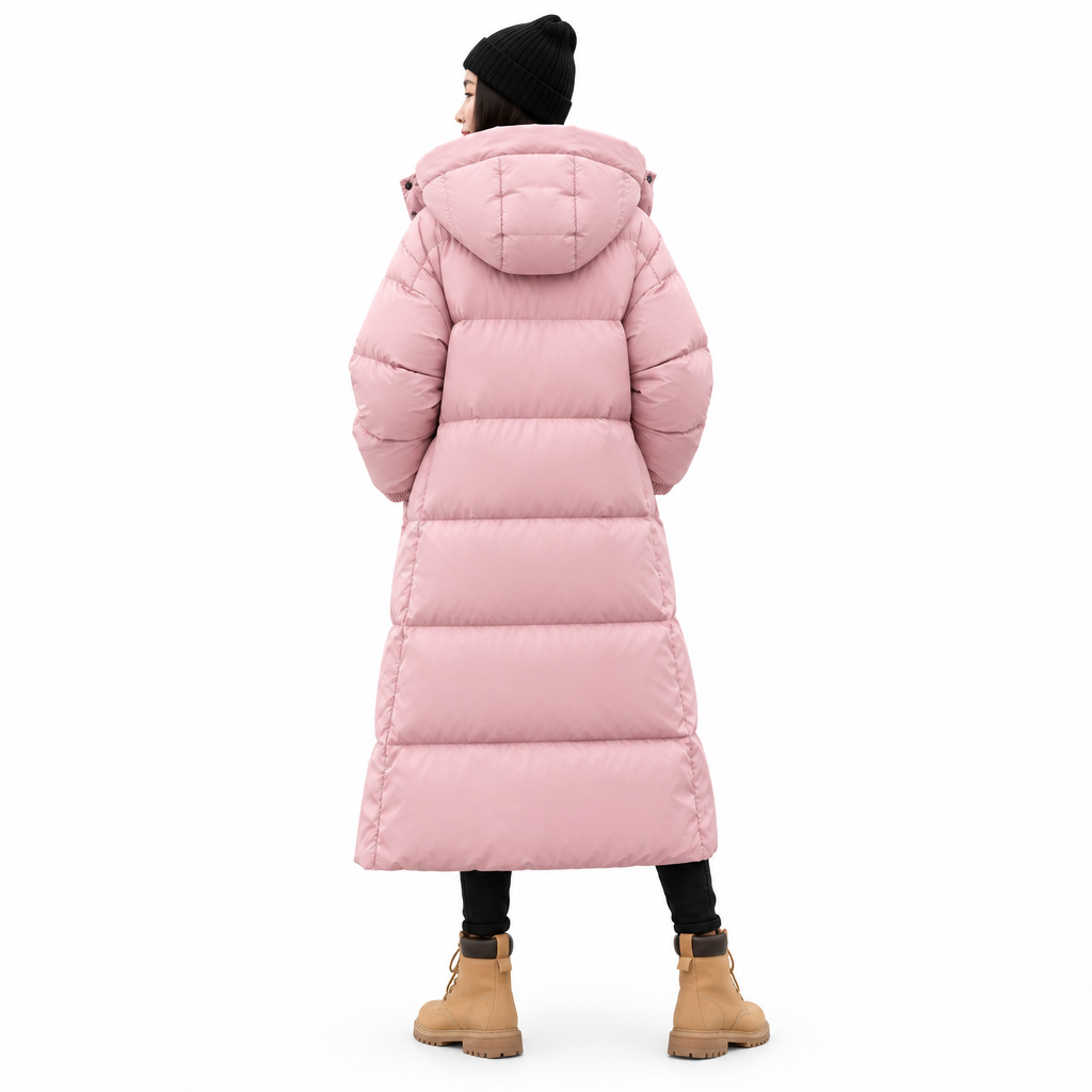 Parsha | Abrigo acolchado largo con capucha oversize de invierno para mujer