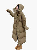 Parsha | Abrigo acolchado largo con capucha oversize de invierno para mujer