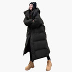 Parsha | Abrigo acolchado largo con capucha oversize de invierno para mujer