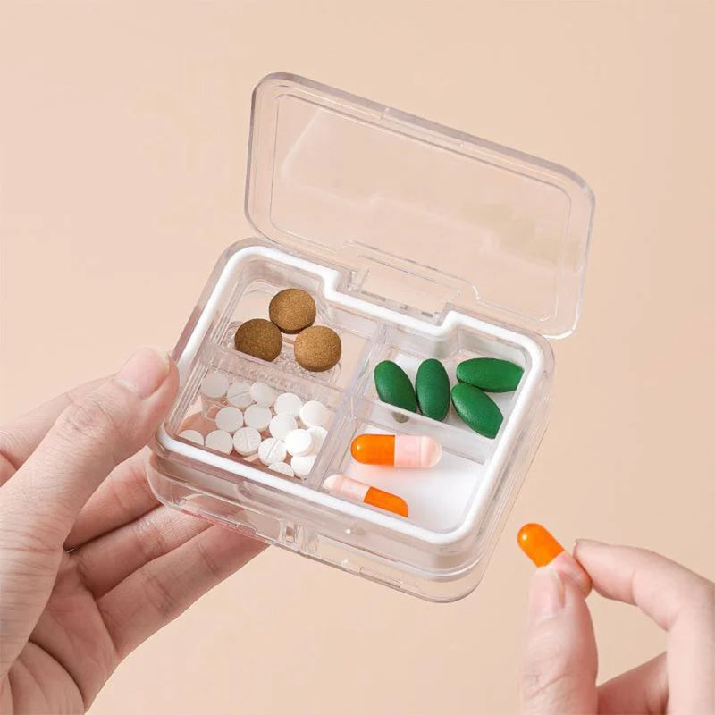 Pastillero portátil multifuncional con compartimentos