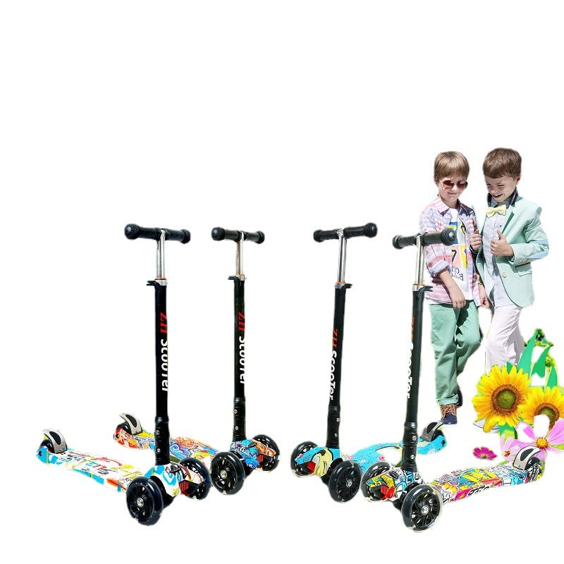 Patinete plegable ligero de tres ruedas