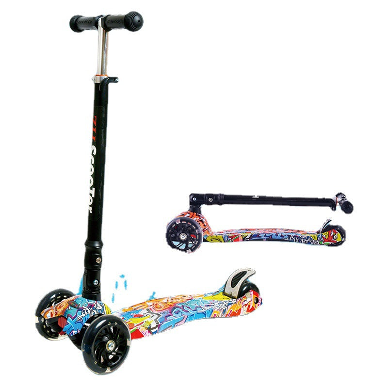 Patinete plegable ligero de tres ruedas