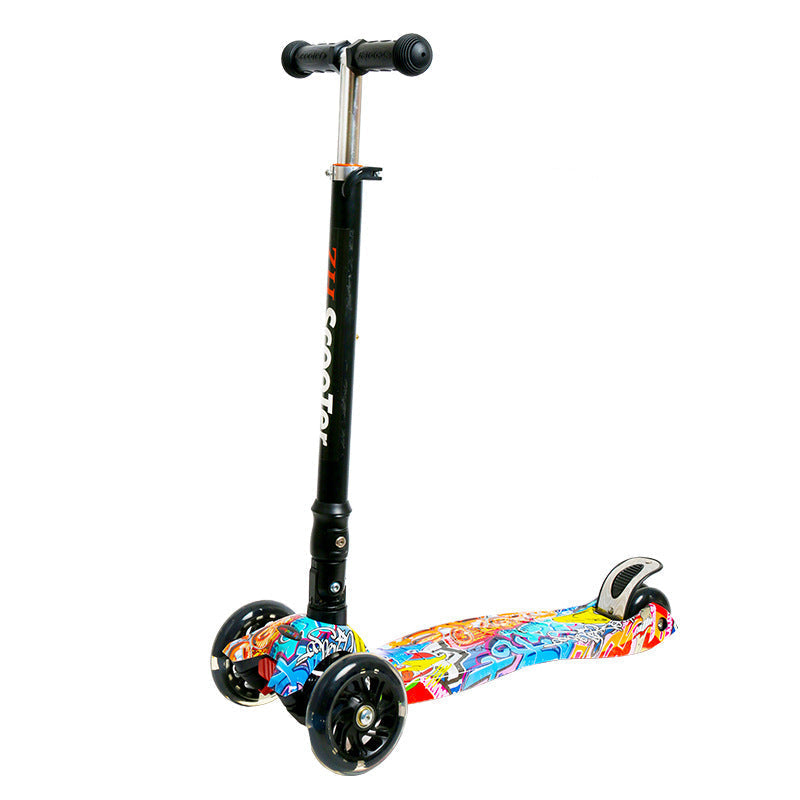 Patinete plegable ligero de tres ruedas