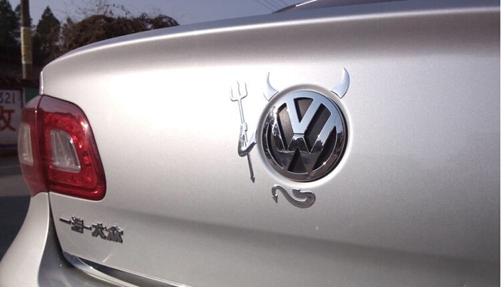 Pegatina 3D de cuernos de diablillo para coche