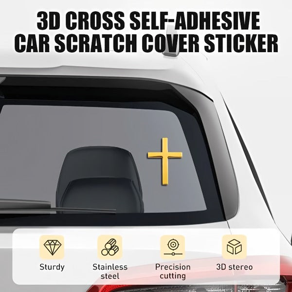 Pegatina 3D metálica de cruz de Jesucristo para coche