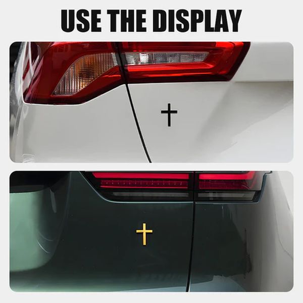 Pegatina 3D metálica de cruz de Jesucristo para coche