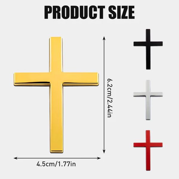 Pegatina 3D metálica de cruz de Jesucristo para coche