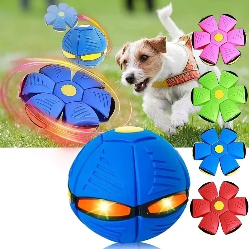 Pelota voladora de doble forma que se transforma de disco a esfera al impactar