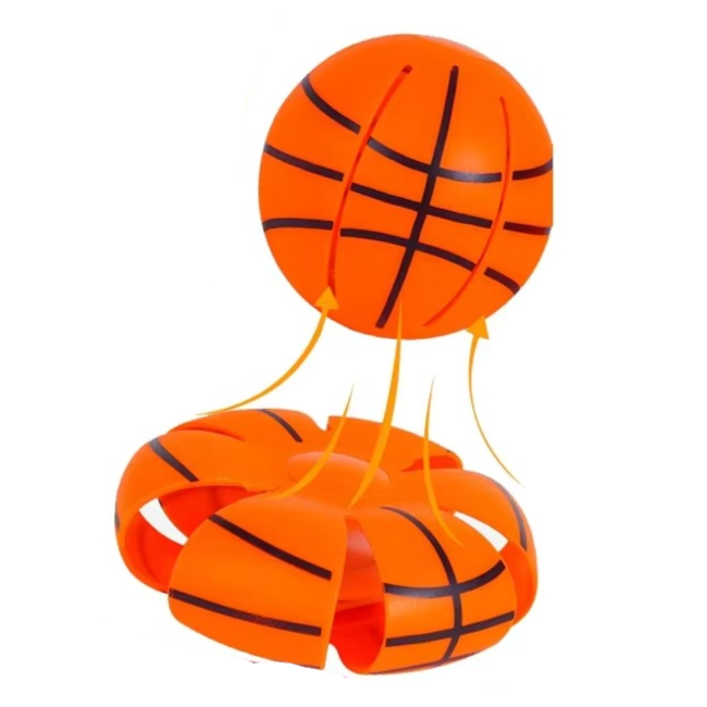 Pelota voladora de doble forma que se transforma de disco a esfera al impactar