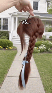 Peluca de trenzas dobles para mascotas