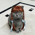 Peluca de trenzas dobles para mascotas