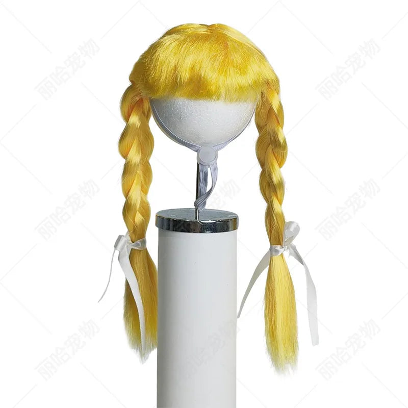 Peluca de trenzas dobles para mascotas