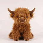 Peluche de vaca Highland | Animal de peluche suave con diseño realista | Compañero acogedor para todas las edades