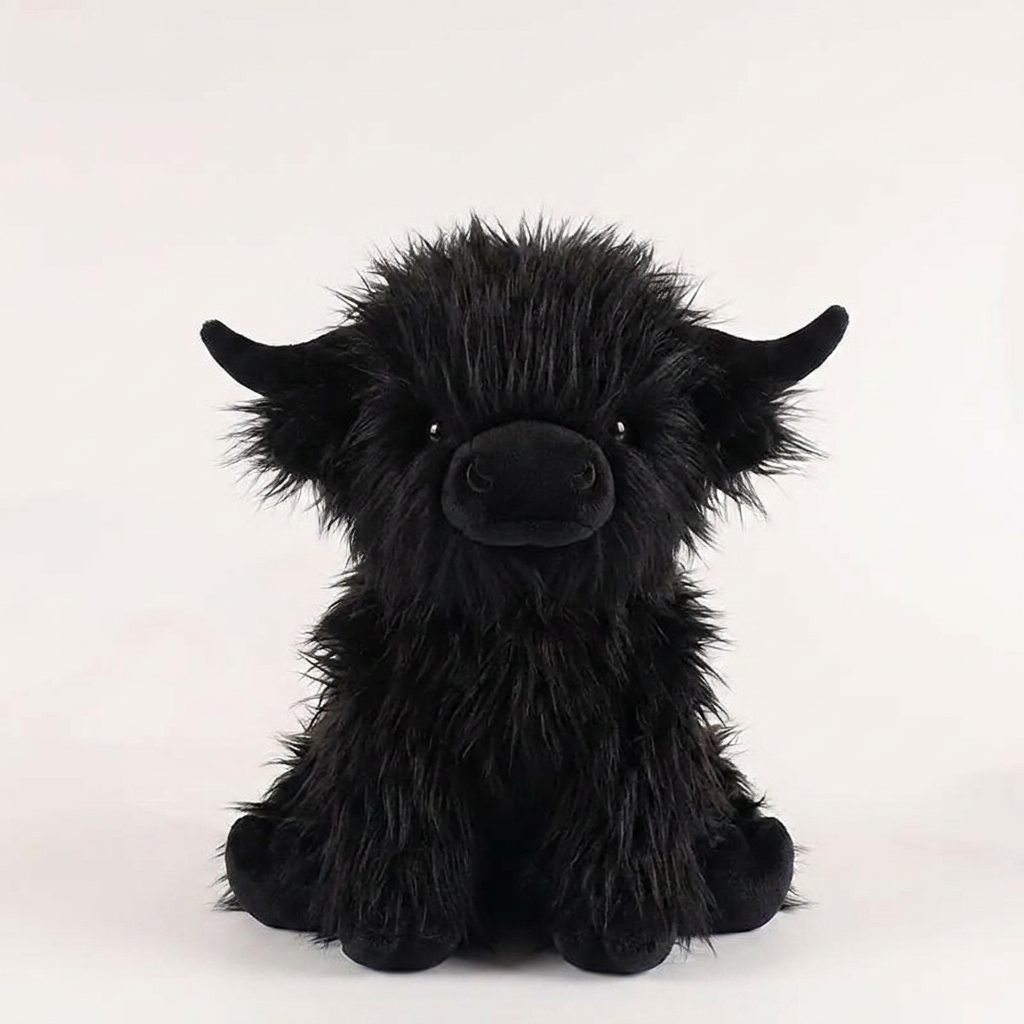 Peluche de vaca Highland | Animal de peluche suave con diseño realista | Compañero acogedor para todas las edades