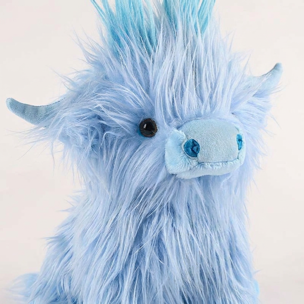 Peluche de vaca Highland | Animal de peluche suave con diseño realista | Compañero acogedor para todas las edades