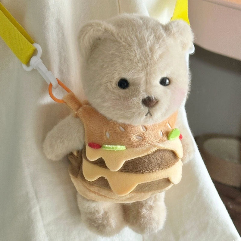 Peluche osito con disfraz de hamburguesa