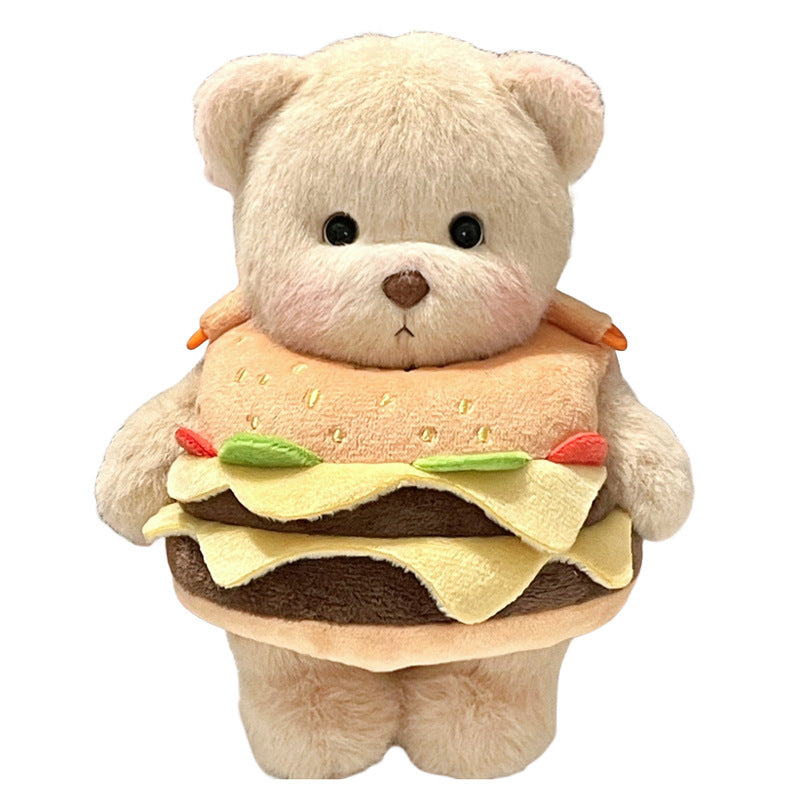 Peluche osito con disfraz de hamburguesa
