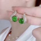 Pendientes elegantes con perla de imitación y estrás