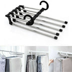 Percha múltiple extensible de acero inoxidable para pantalones