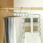 Percha múltiple extensible de acero inoxidable para pantalones