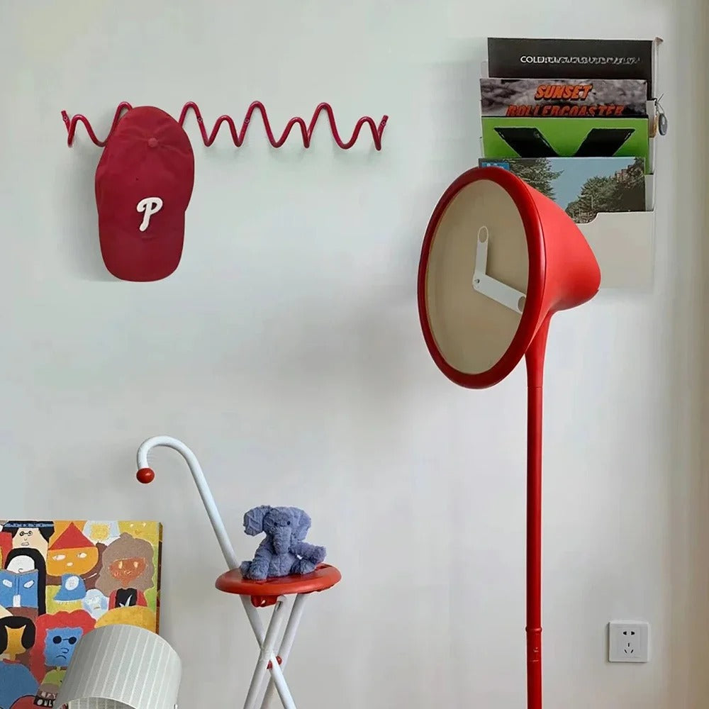 Perchero de pared con forma de onda, ganchos de hierro con 3 o 5 colgadores y tornillos incluidos, 6 colores, 33 o 56 cm