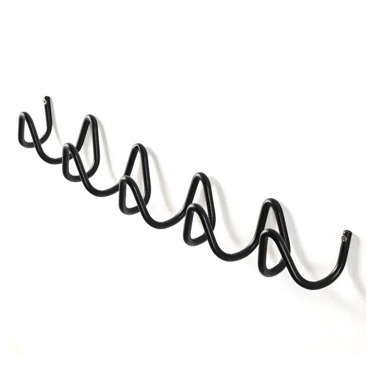 Perchero de pared con forma de onda, ganchos de hierro con 3 o 5 colgadores y tornillos incluidos, 6 colores, 33 o 56 cm