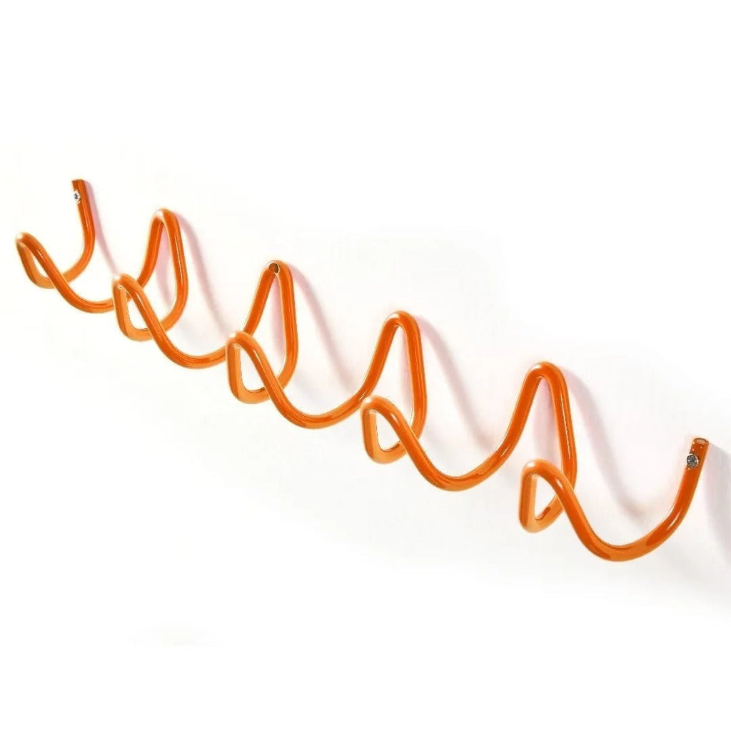 Perchero de pared con forma de onda, ganchos de hierro con 3 o 5 colgadores y tornillos incluidos, 6 colores, 33 o 56 cm