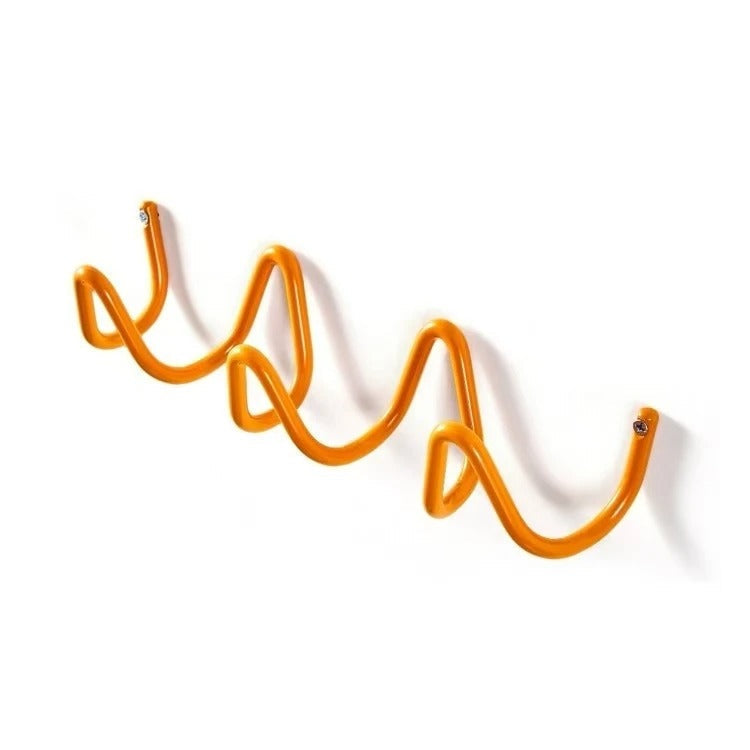 Perchero de pared con forma de onda, ganchos de hierro con 3 o 5 colgadores y tornillos incluidos, 6 colores, 33 o 56 cm