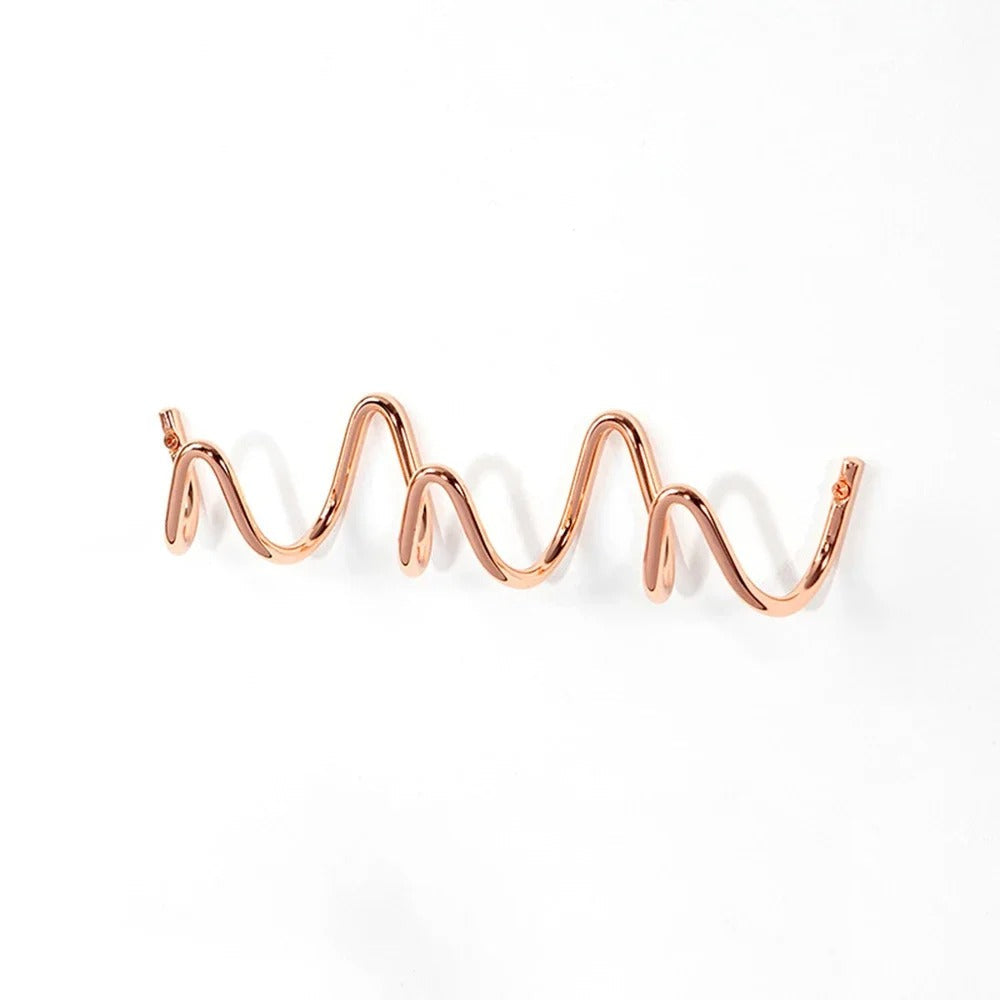 Perchero de pared con forma de onda, ganchos de hierro con 3 o 5 colgadores y tornillos incluidos, 6 colores, 33 o 56 cm