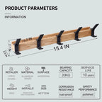 Perchero de pared con ganchos giratorios – Diseño escandinavo en madera y metal