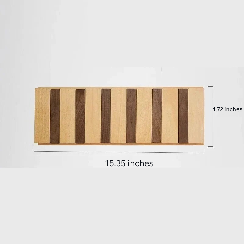 Perchero de pared de madera con 4 o 6 ganchos