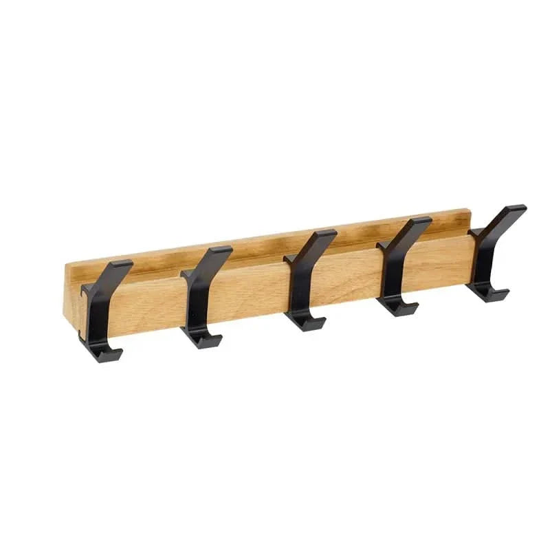 Perchero de pared nórdico con ganchos móviles – Negro