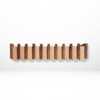 Perchero de pared plegable de madera de nogal y haya