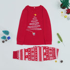 Pijamas navideños a juego para toda la familia con estampado de renos y copos de nieve, rojo o azul