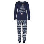 Pijamas navideños a juego para toda la familia con estampado de renos y copos de nieve, rojo o azul