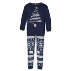 Pijamas navideños a juego para toda la familia con estampado de renos y copos de nieve, rojo o azul