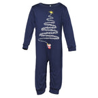 Pijamas navideños a juego para toda la familia con estampado de renos y copos de nieve, rojo o azul