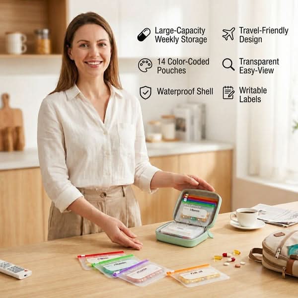 PILLTREK – Set de bolsas organizadoras de pastillas para viajes ordenados