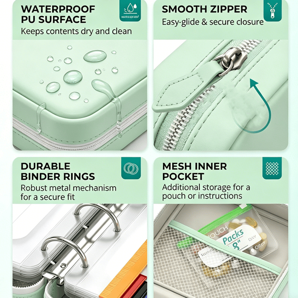 PILLTREK – Set de bolsas organizadoras de pastillas para viajes ordenados
