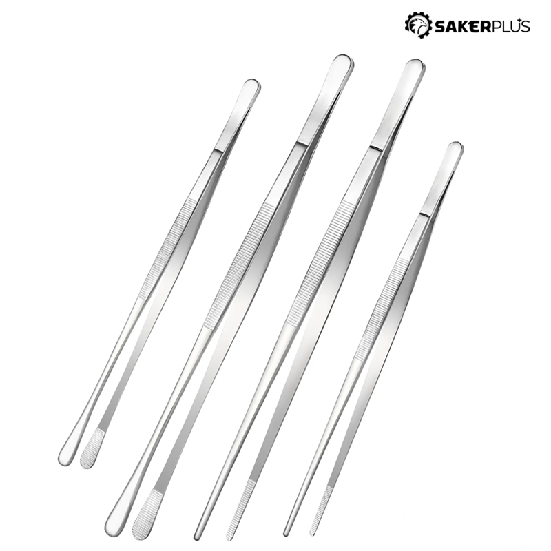 Pinzas de cocina extra largas de acero inoxidable