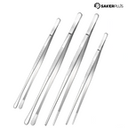 Pinzas de cocina extra largas de acero inoxidable