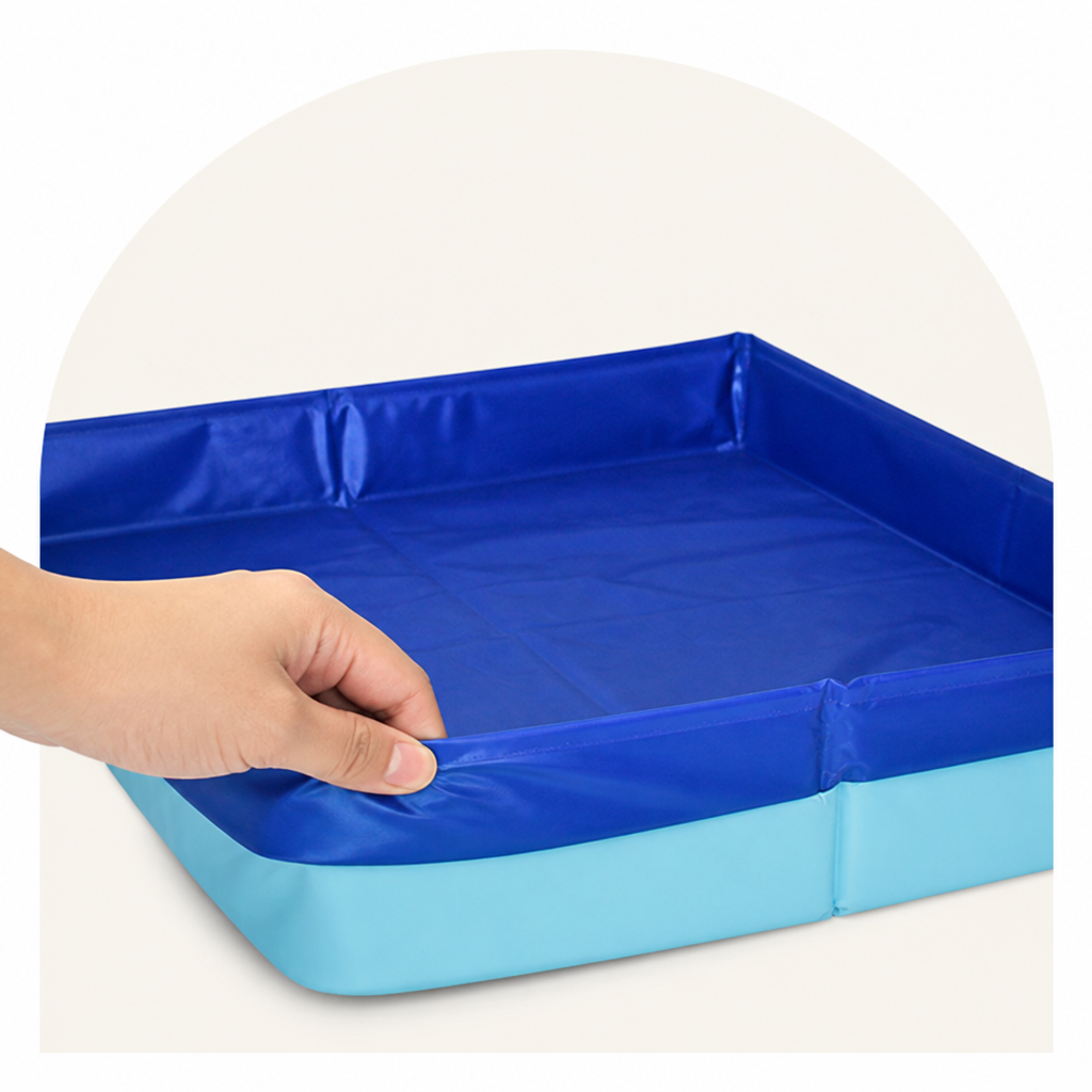 Piscina plegable para mascotas (base antideslizante de PVC)