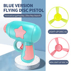 Pistola lanzadora de discos voladores LED con efecto giratorio