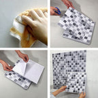Placas de mosaico PVC autoadhesivas cuadradas resistentes a manchas para ducha – Pack de 5