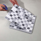 Placas de mosaico PVC autoadhesivas cuadradas resistentes a manchas para ducha – Pack de 5