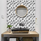 Placas de mosaico PVC autoadhesivas cuadradas resistentes a manchas para ducha – Pack de 5