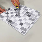 Placas de mosaico PVC autoadhesivas cuadradas resistentes a manchas para ducha – Pack de 5
