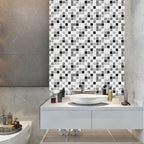 Placas de mosaico PVC autoadhesivas cuadradas resistentes a manchas para ducha – Pack de 5